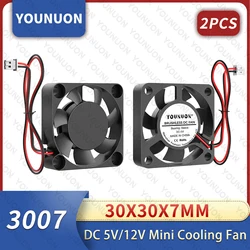 2 個 YOUNUON 30 ミリメートル 3 センチメートル 5V 12V 30 ミリメートル × 30 ミリメートル × 7 ミリメートル 2Pin DC ブラシレス冷却ファン