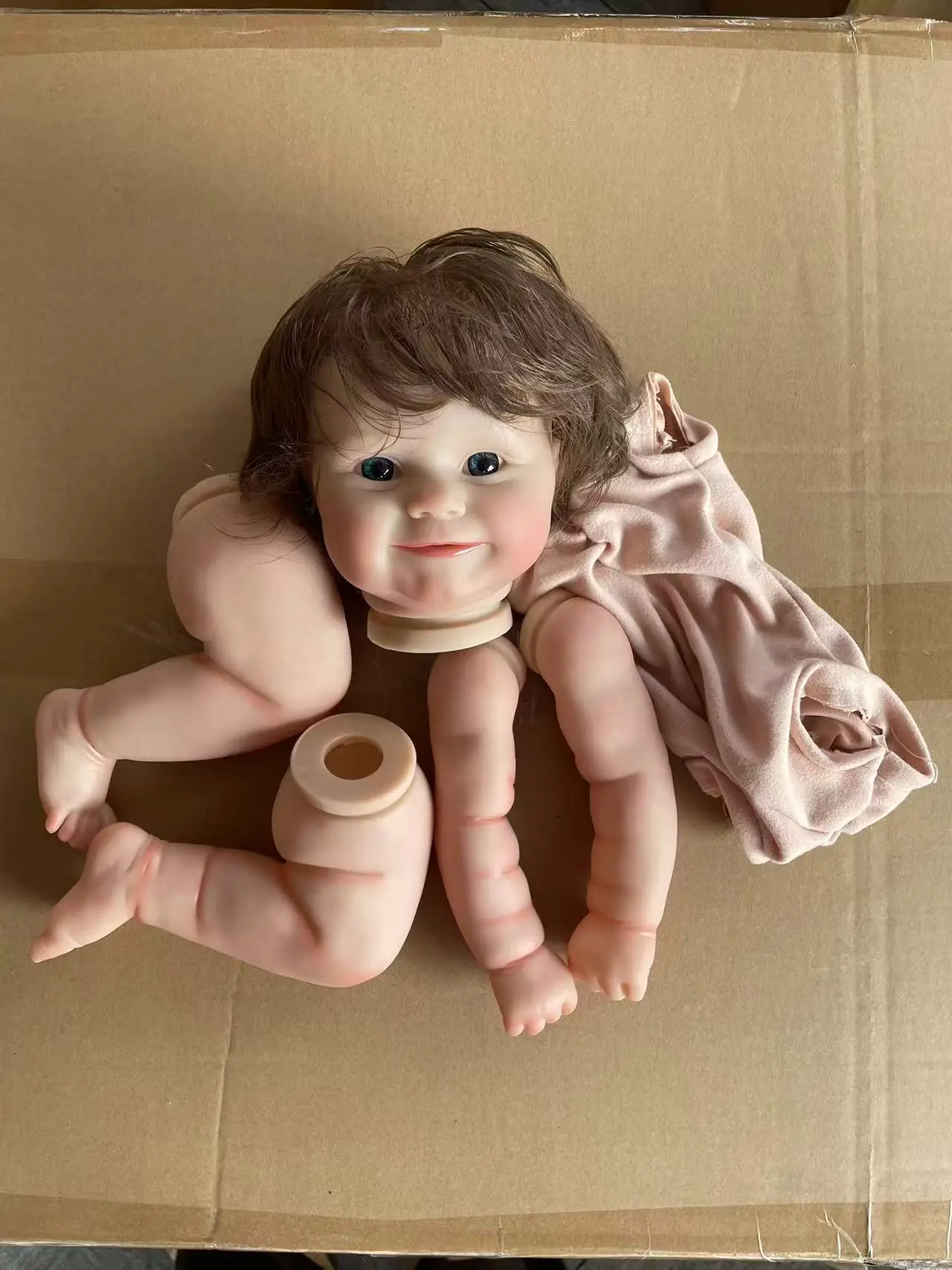 NPK 19''  Unassembled DIY 3D Painted Doll Parts Reborn Doll Kits Maddie with Body and Eyes Reborn Kit