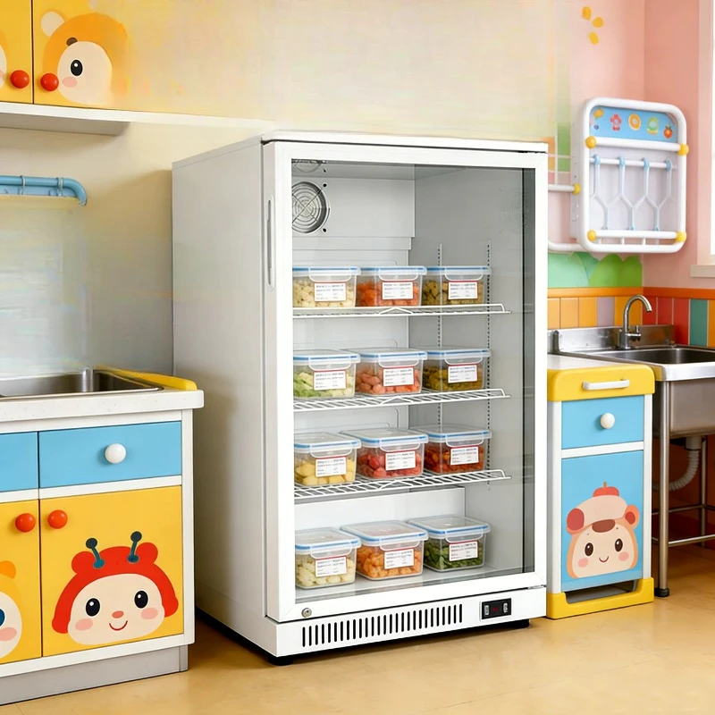 Refrigerador especial, vitrina con doble cerradura para conservación de productos frescos, expositor refrigerado comercial pequeño