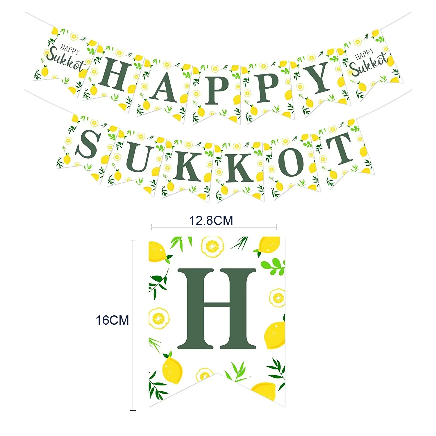 Happy Sukkot Banner for Jewish Festival, Garland Wall, Fireplace Hanging Decoration