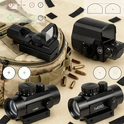 Tactical Scope 1X30 1x40 Optics Red Green Dot Sight Reflex 4 Reticle Holographic Collimator Dot For 20mm 11mm Rail For Ar15 M4