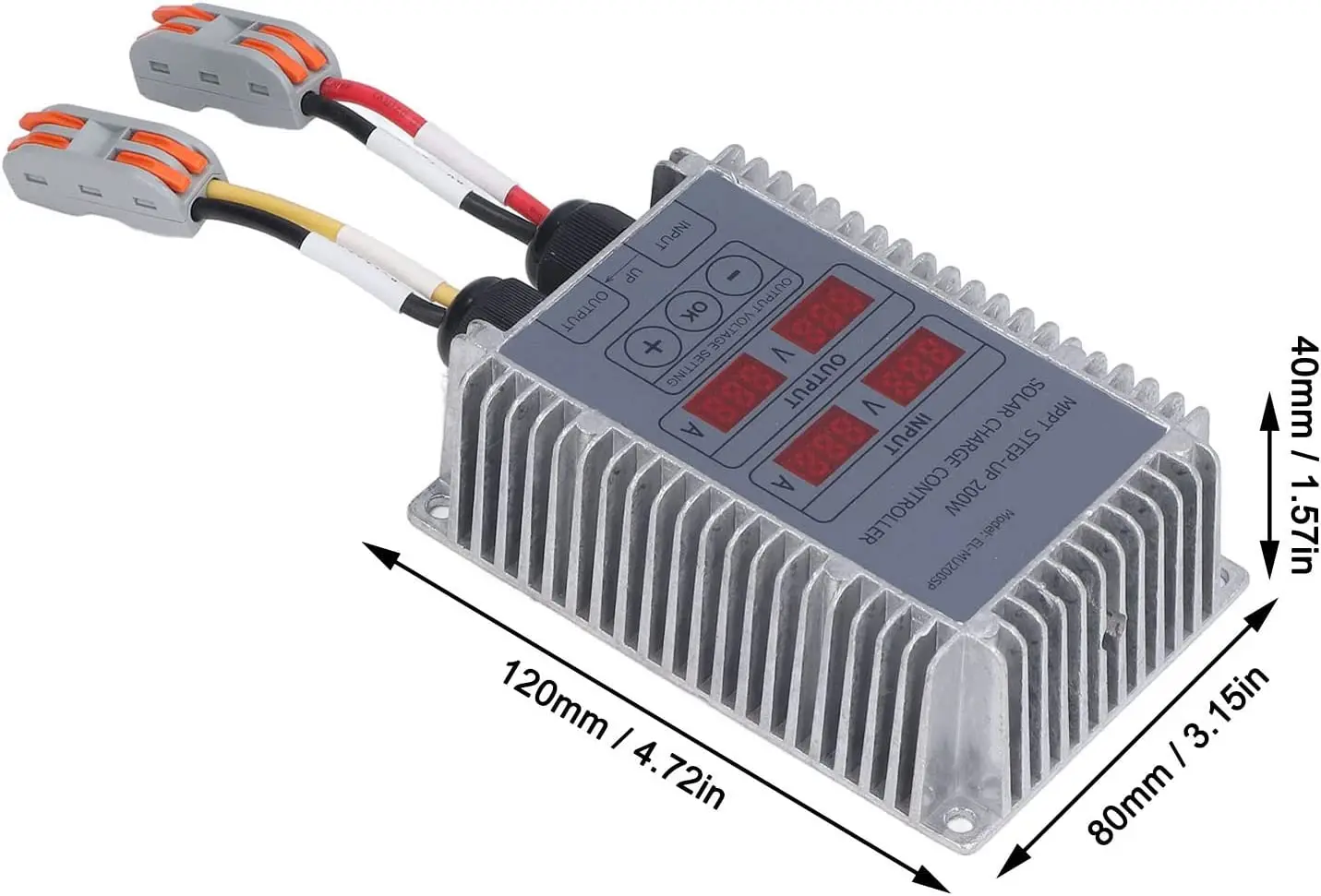 Imagem -04 - Recarga Rastreamento em Tempo Real Alumínio Step-up Down 200w 400w 24 v 85v 10 v 30v Output Solar Battery Charge Controller 1755v Mppt