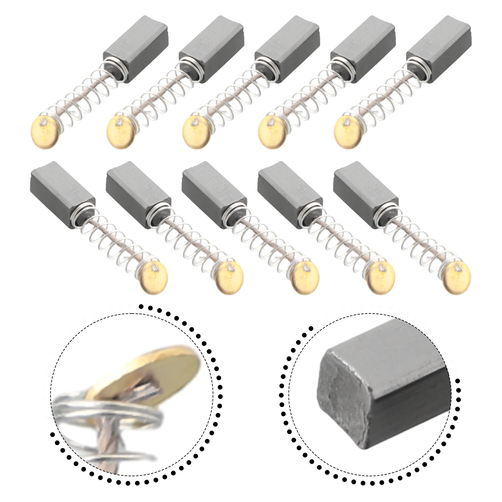 10pcs Replacement Carbon Brushes for Electric Motors Compatible with Power Tools Fix Intermittent Motor Issues
