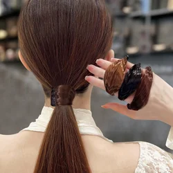 Simulation Wig Hair Band Leather Band Female Head Rope Tie Hair Ponytail Hair Rope Holster Headwear