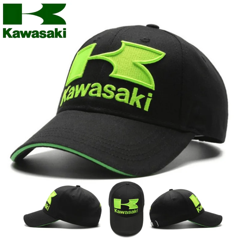 New Kawasaki Fashion  Baseball Cap Outdoor Caps Sunscreen Hat Letter Embroidery Man Women Hip Hop Tide Hats metal Adjustable