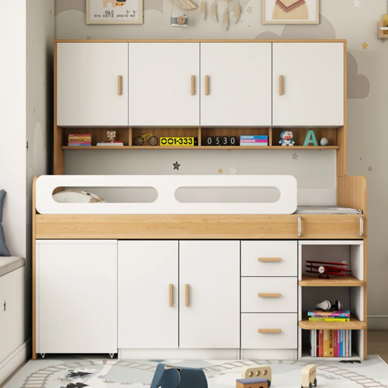 Children's bed half-height bed, desk wardrobe integrated multi-functional combination