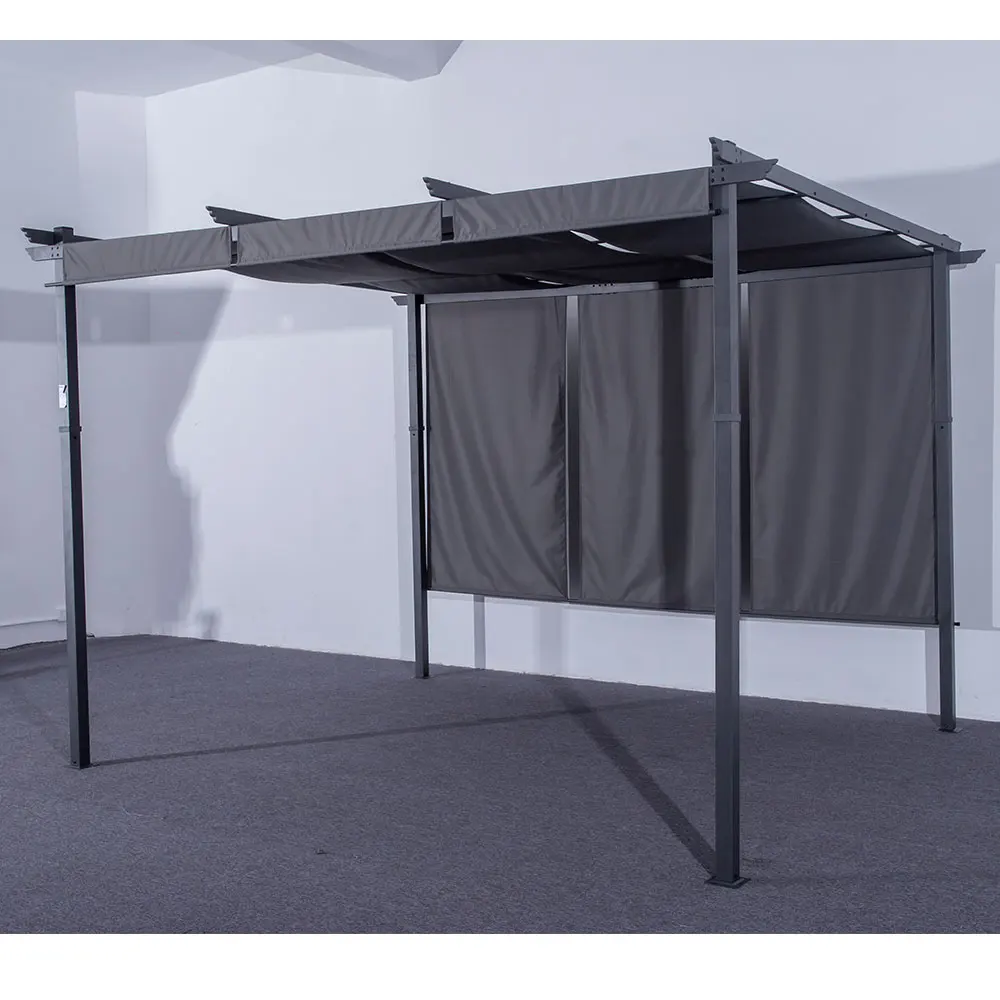 Waterproof Pop up Outdoor Sunshade Aluminum Steel Iron Metal Pergola 3x4 3x3m with Canopy