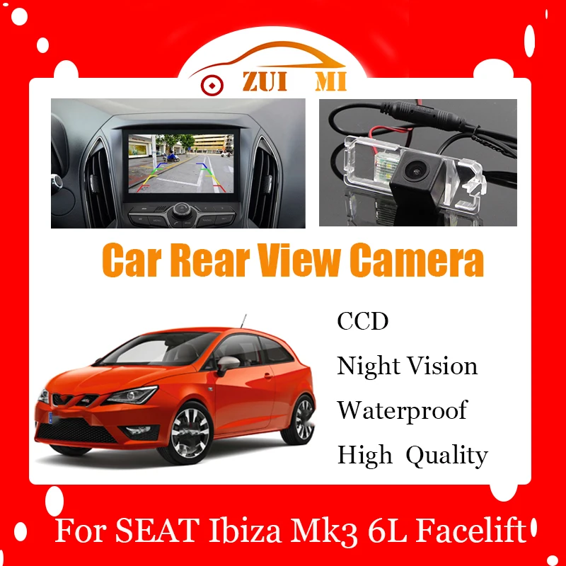 

Car Reverse Rear View Camera For SEAT Ibiza Mk3 6L Facelift ST SC Mk4 6J CCD Full HD Night Vision Backup Parking Camera