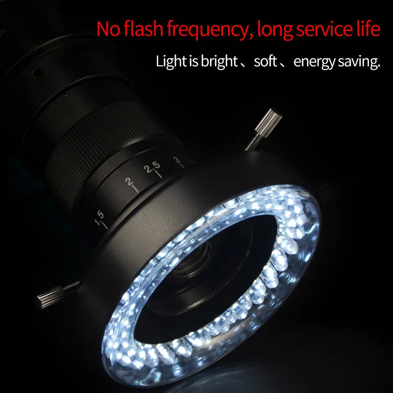 Imagem -02 - Anel Led Fonte de Luz para Microscópio Industrial Lâmpada Iluminador Temperatura de Cor 6500k Brilho Ajustável