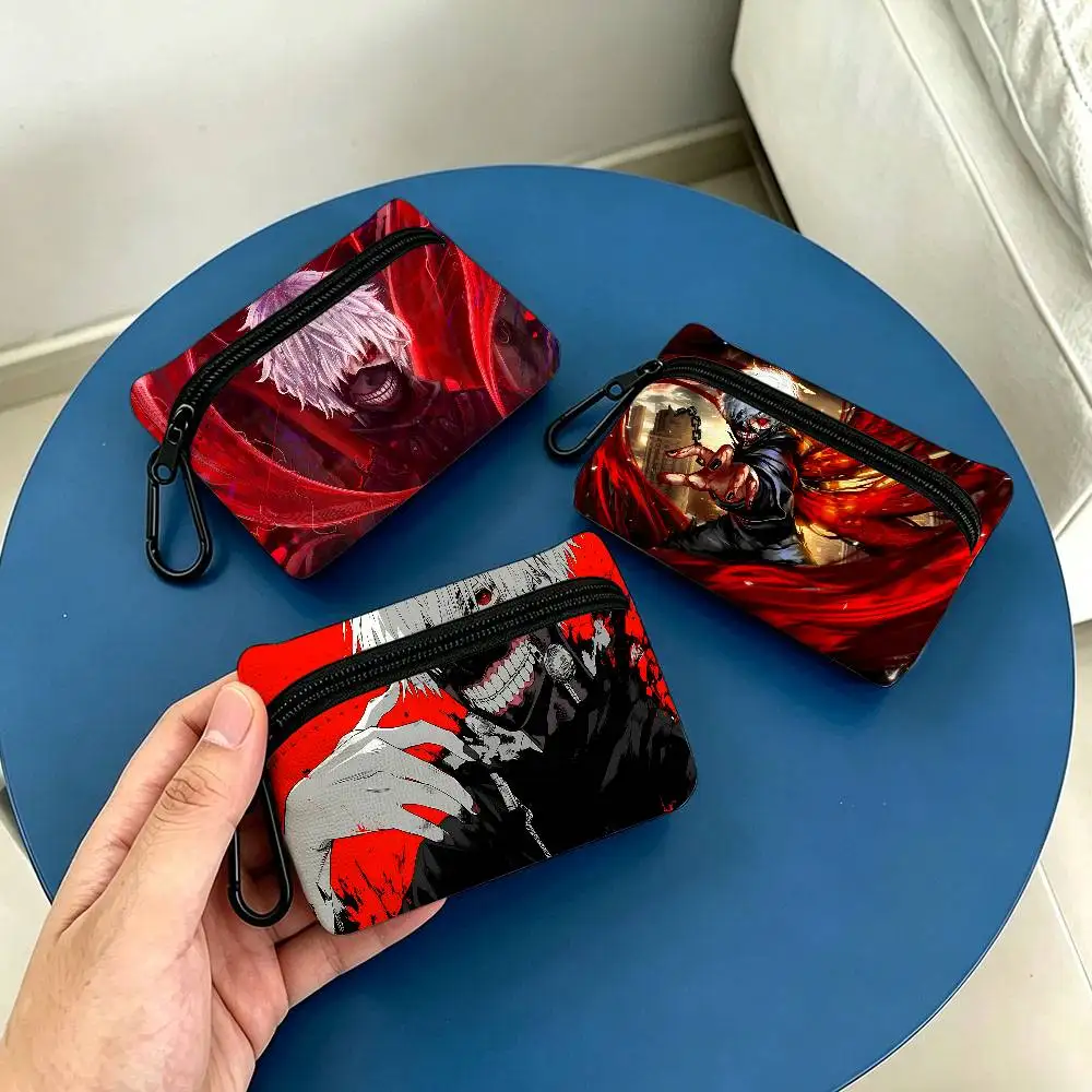 Japanese Anime T-Tokyo G-ghoul Wear-resistant Oxford Cloth Coin Purse Portable Backpack Hanging Card Storage Bag