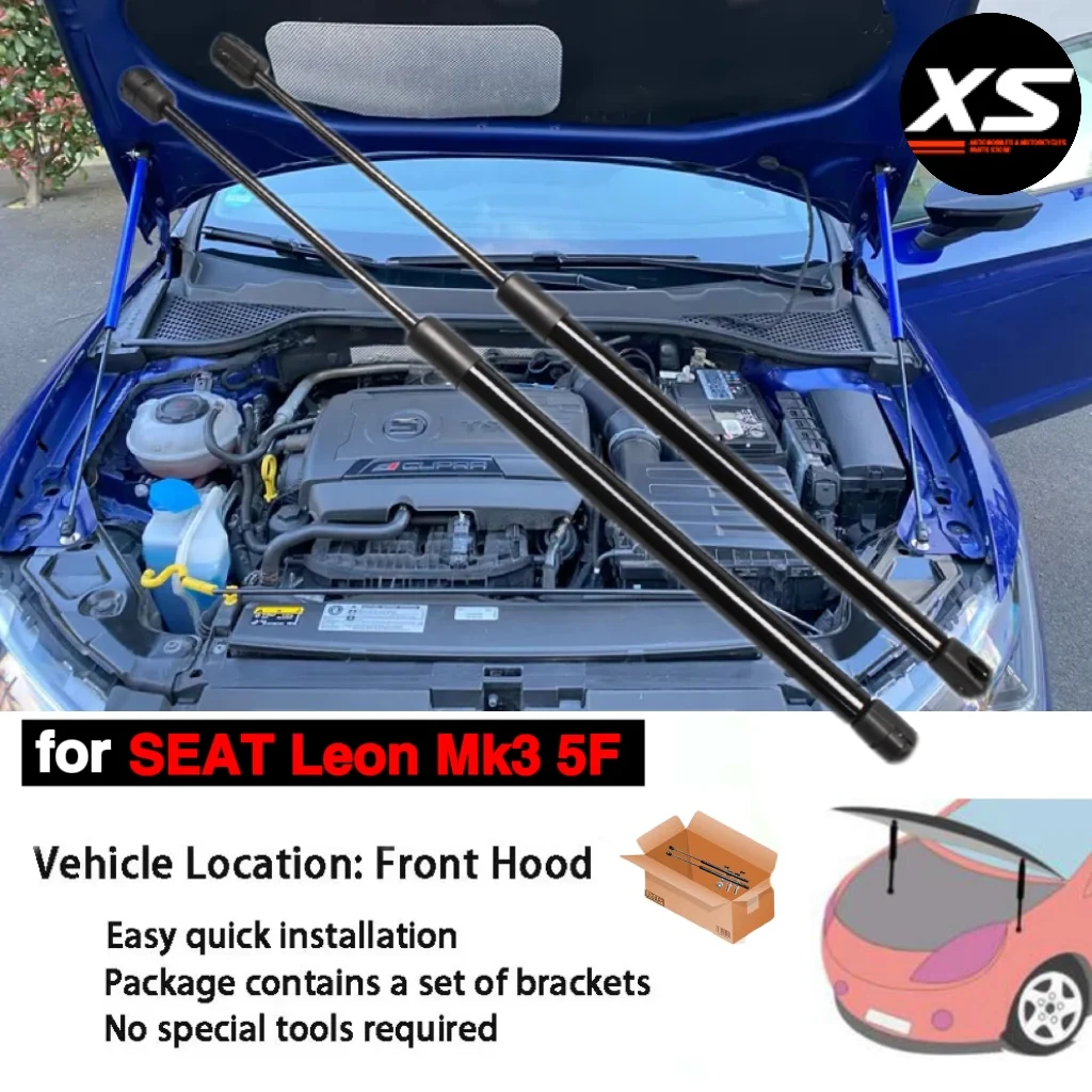 Bonnet Lift Support For SEAT Leon MK3 5F 2012-2020 Front Hood Modify Gas Struts Carbon Fiber Shocks Damper Cylinder Verins Rods