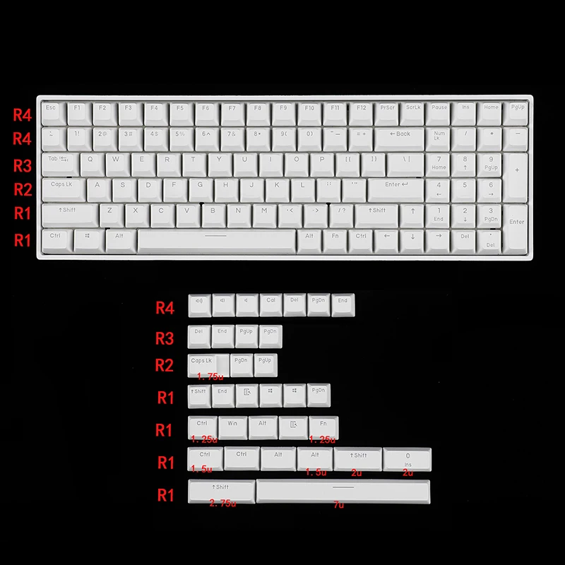 133keys RSA Profile Keycap Custom Dichroism Transparent PBT Keycaps Set for 108/96/87/84/68/64/61/98 Mechanical Keyboard Keycaps