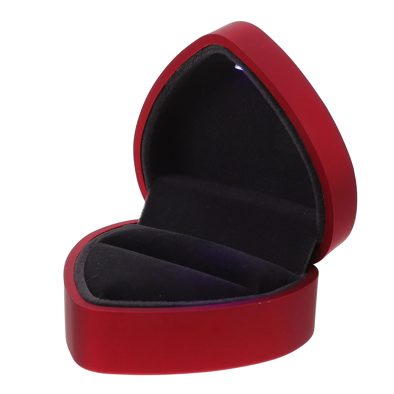 

Plastic Heart Shaped Jewelry Box Blue LED Light Automatic Romantic Atmosphere Multifunctional Packing Case Storage ganizer Space