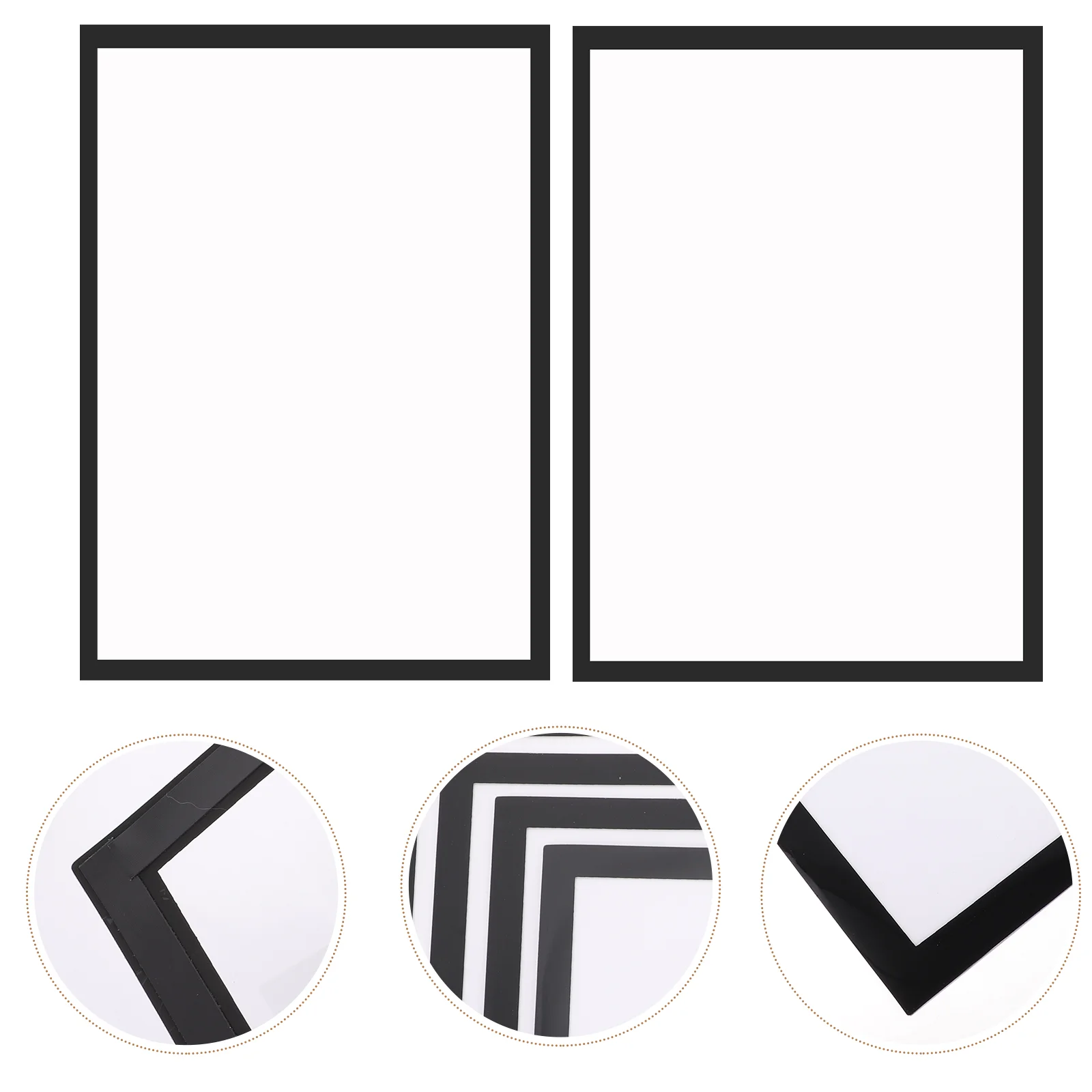 4 Pcs Mirror Frame Diamond Creative Picture Adhesive DIY Paint Magnetic Painting Kit for Kid Black Accessory Child