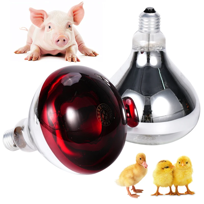 Animal Breeding Insulation Lamp E27 220V 100W-275W Large heating lamp Infra Red Heat Lamp Poultry Brooder Chicks Hatching Bulbs