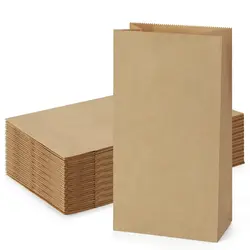50/100pcs Lunch Paper Bags Kraft Paper Bags Recyclable Snack Bags Grocery Bags for Candy Sandwich Bread Food Storage