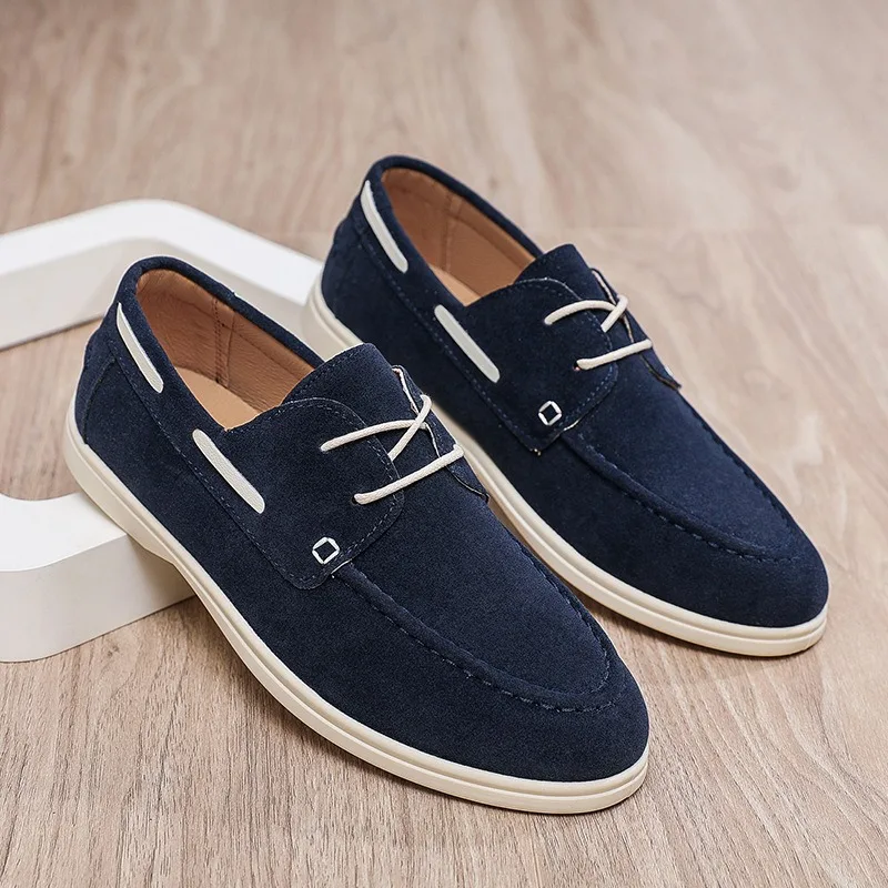 2025 New Men's Board Shoes retro British Casual Skate shoes Outdoor lace up soft-soled Driving shoes Moccasin Loafers zapatos