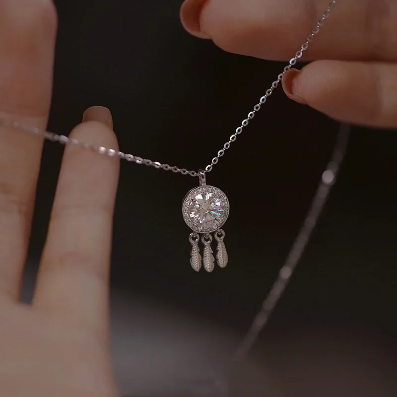 

Ожерелье с вспышкой и бриллиантами «Ловец снов», женское универсальное темпераментное ожерелье высокого уровня, изысканная невыцветающая цепочка на ключицу
