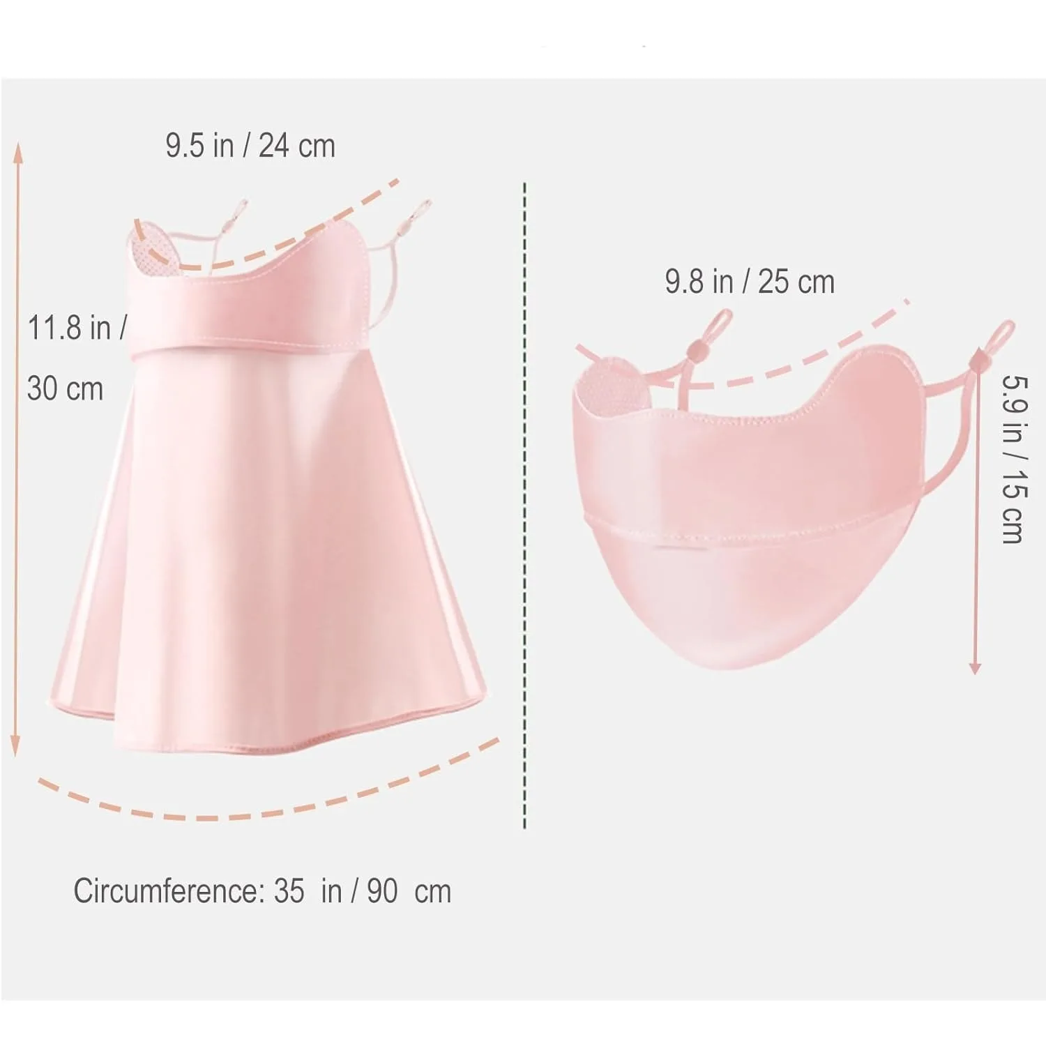 2Pcs UV Face Mask, Ice Silk Cooling Neck Gaiter + Sun Protection Face Mask, Lightweight Breathable Face Cover, Washable Reusable