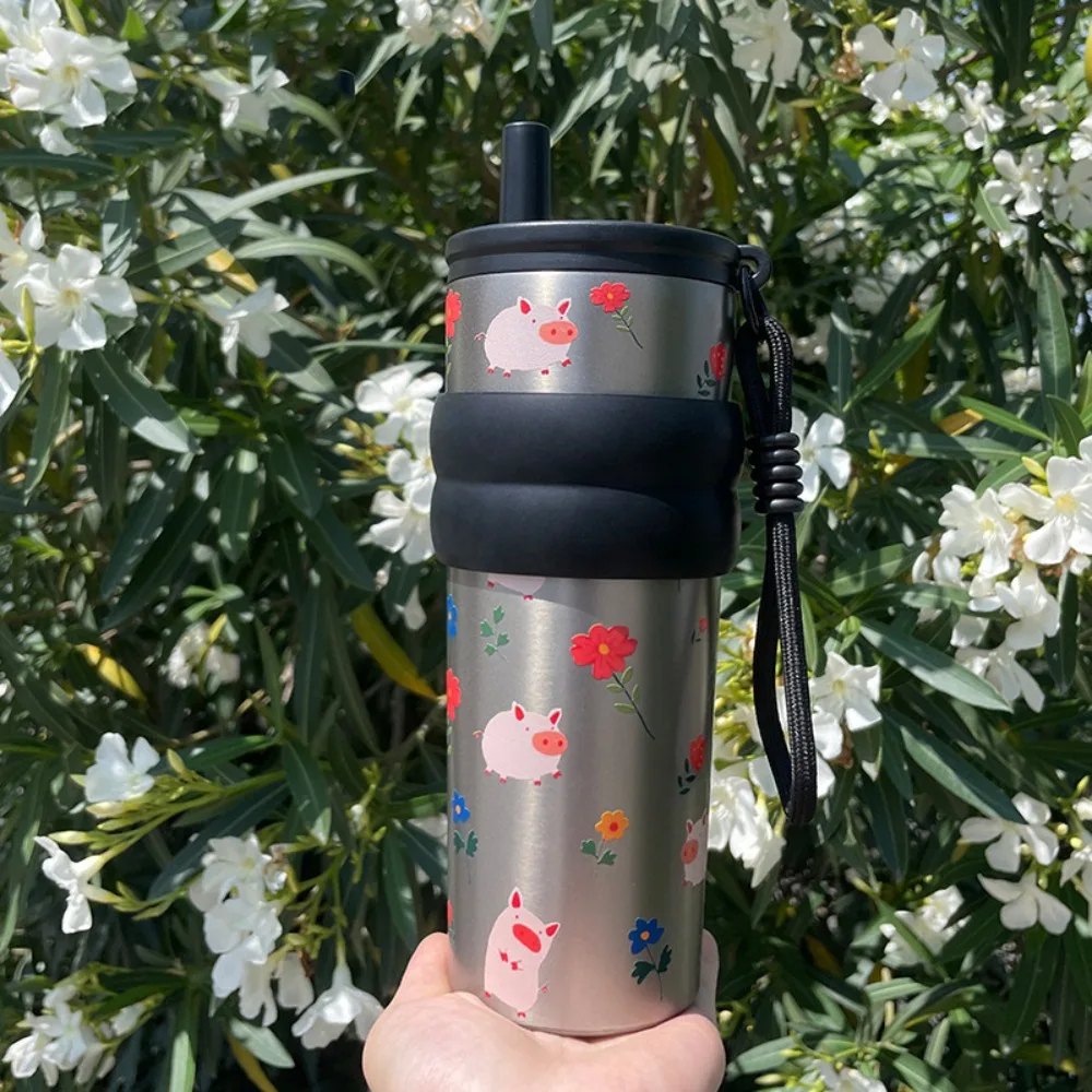 

Winter 710ML Vacuum Cup 316 Stainless Steel Bow Insulated Cup With Lifting Rope Gift Direct Drinking Cup Boys and Girls