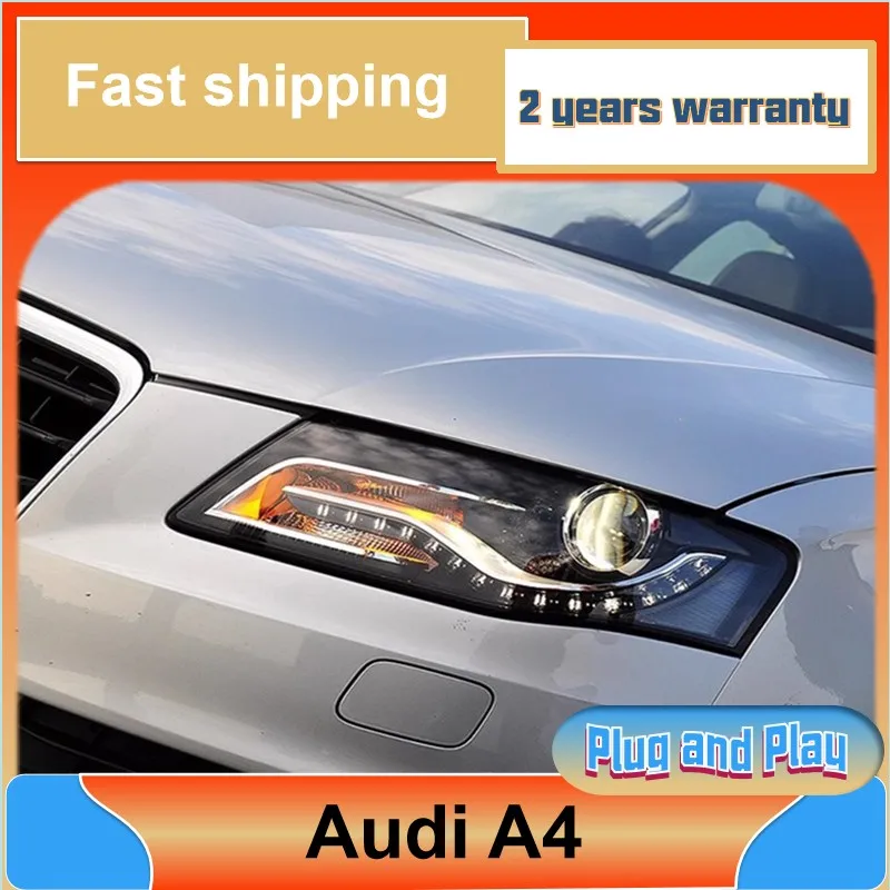 Car Styling for Audi A4 Head Light 2009-2012 A4 Headlight A4L DRL Turn Signal Low High Beam Projector Lens