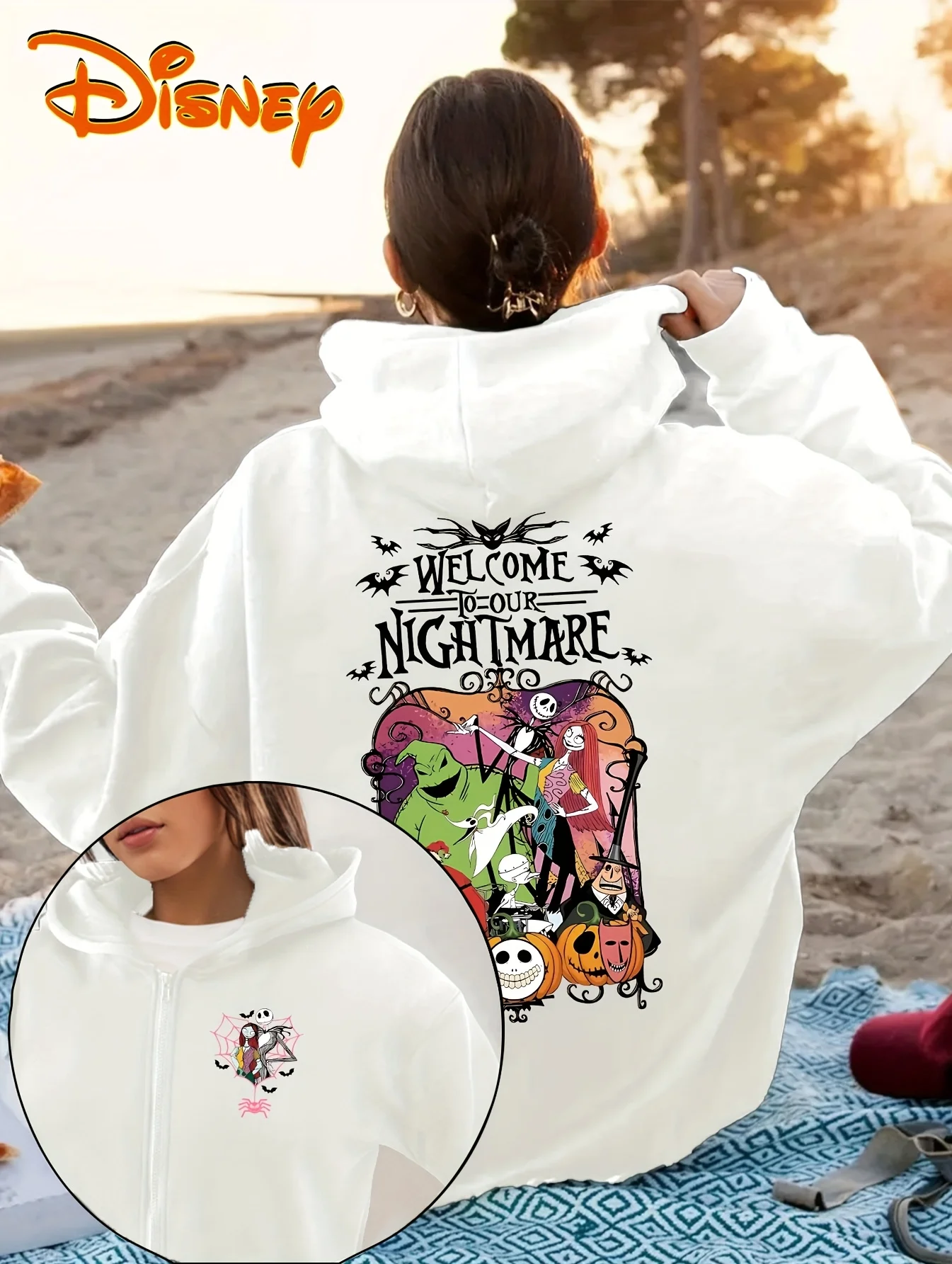 

2025 New Disney "Christmas Eve Horror" Sally Women's Hoodie - Jack Skellington Unisex for Halloween/Christmas