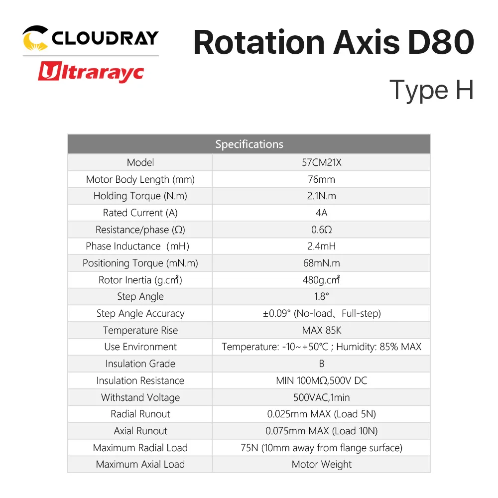 Ultrarayc Rotation Axis Diameter 80mm Rotary Attachment For Laser Marking Machine 9 Times Deceleration for Cylindrical