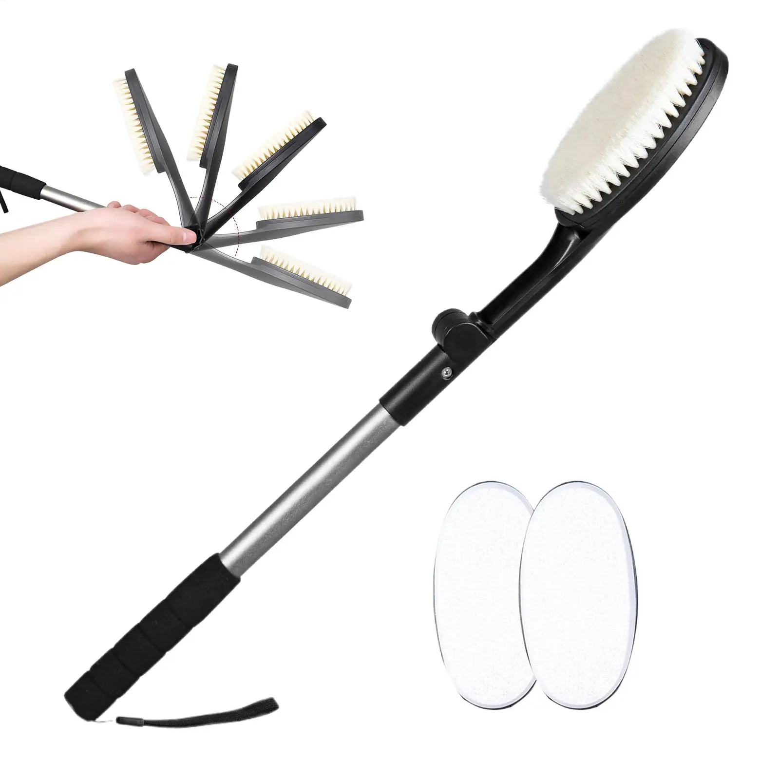 1PC Bath Brush Foldable Anti-Slip Long Handle Cleaning Body Scrub Brush Back Scrubber Shower Massager Body Exfoliator Tool