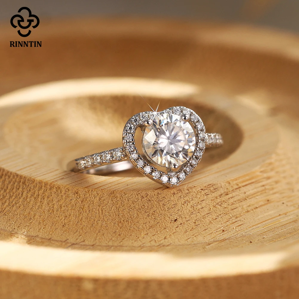 

Кольцо Rinntin ручной работы с муассанитом в форме сердца, роскошное, из 100% настоящего серебра 925 пробы, обручальное кольцо, ювелирное изделие SMOR14
