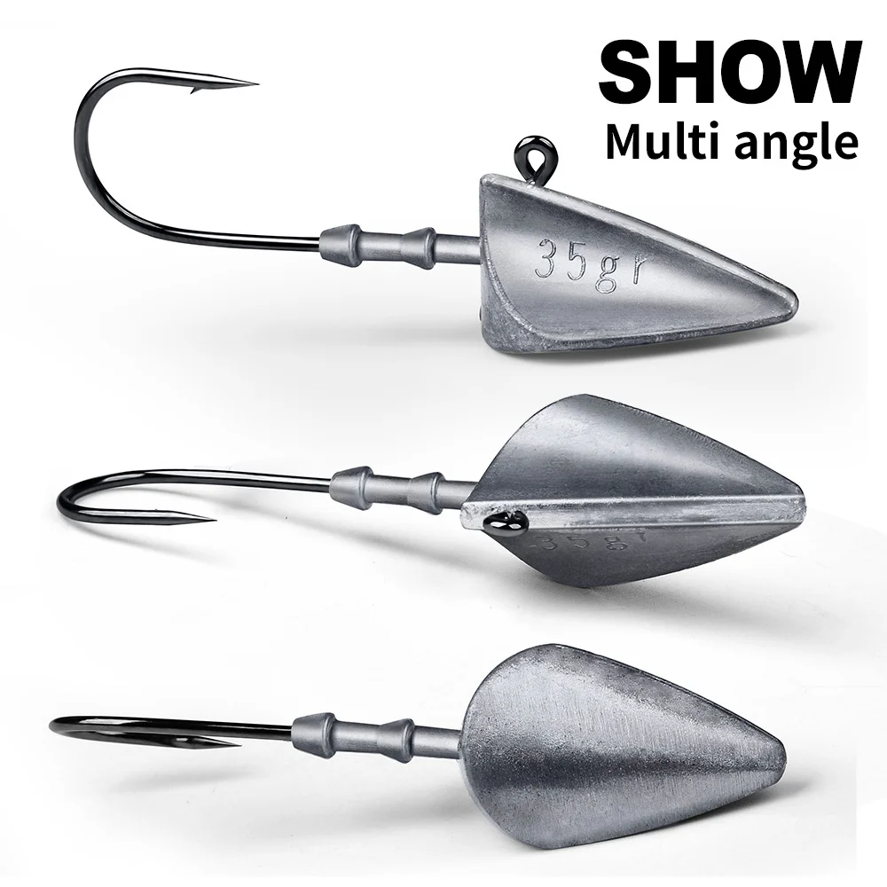 

5pcs Anti-bottomed Lead Head Hooks 7g -35g Soft Bait Hooks Barbed Sea Fishing Anti-corrosive Lead Head Hooks Fishing Accessories