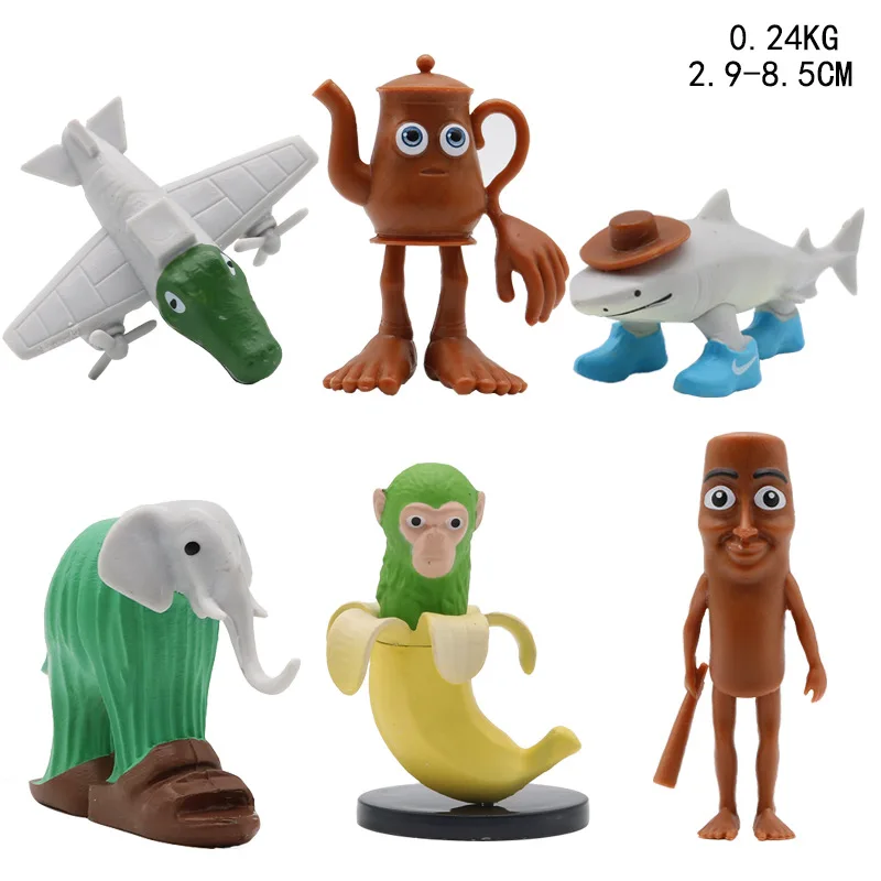 6 in 1 이탈리아 브레인로트 AI 동물 텡 텡 텡 사후르 몬스터 피규어 트랄라레로 트랄라 피규어 인형 장난감 책상 장식