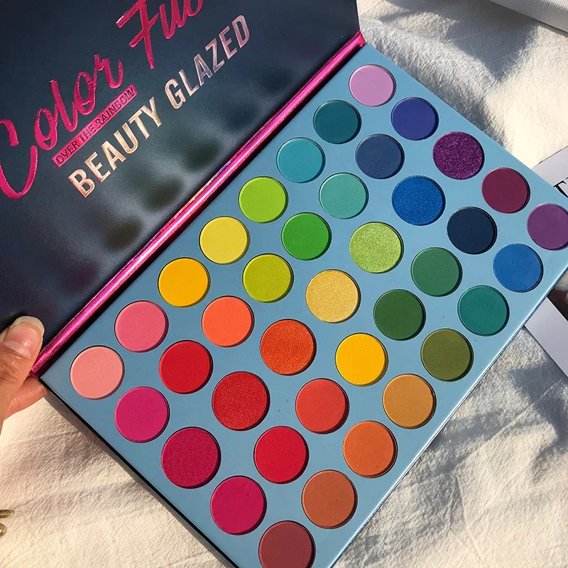 BEAUTY GLAZED 39 couleurs arc-en-ciel fard à paupières Palette longue durée néon paillettes ombre à paupières Palette maquillage des yeux cosmétiques