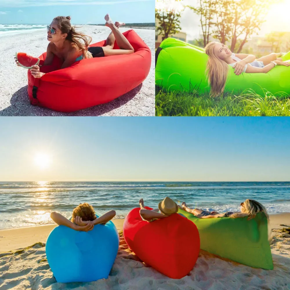 Garden Sofas Camping Outdoor Beach Lazy Inflatable Sofa Sleeping Bag Inflatable Bed, Folding Fast, Air Sofa