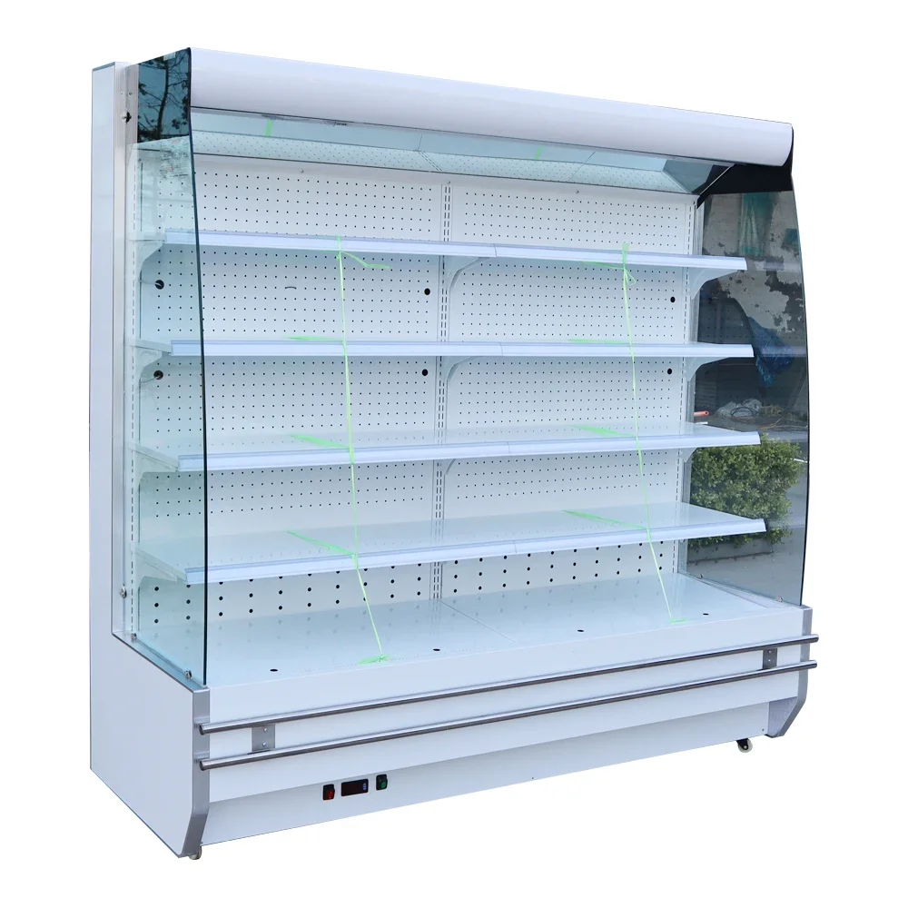 Supermarket Energy Saving Fruit Cooler Storage 220V/380V Commercial Refrigerator Showcase Vegetable Display Chiller