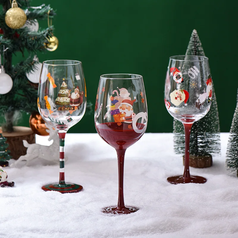 

Crystal Red Wine Goblet Colorful Glasses Wine Glass Painted Glass Whiskey Glass Christmas Gift