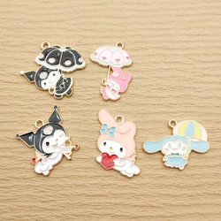 10pcs Enamel Cartoon Charm for Jewelry Making Zinc Alloy Gold Plated