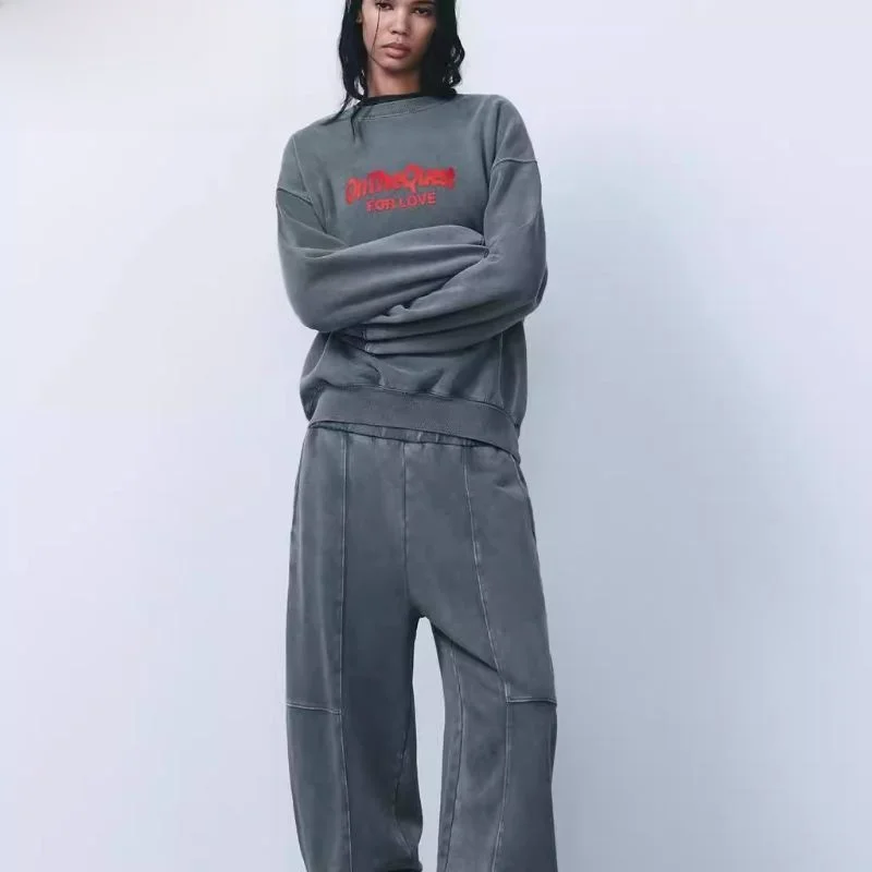 Autunno Inverno Donna rotonda Ne Long Sve Felpa Acqua Wa Effetto Cupido Stampa Casual Dolce Sle Streetwear