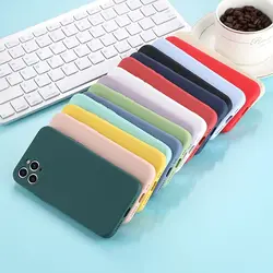 Soft Candy Square Phone Case For iPhone 11 12 13 Pro Max XS X XR 7 8 6 6S Plus SE 2020 Mini Shockproof Bumper Back Cover