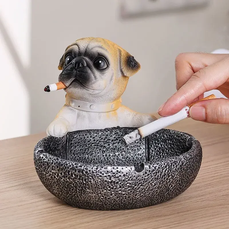 Creative Puppy Cat Dog Ashtray, Anti Fly Ash Ashtray, Home Living Room Office Funny Ashtray, Birthday Gift for Boyfriend