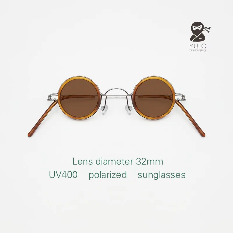 Vintage small circular U400 polarized light anti reflection sunglasses Retro men women's color prescription glasses diameter32mm