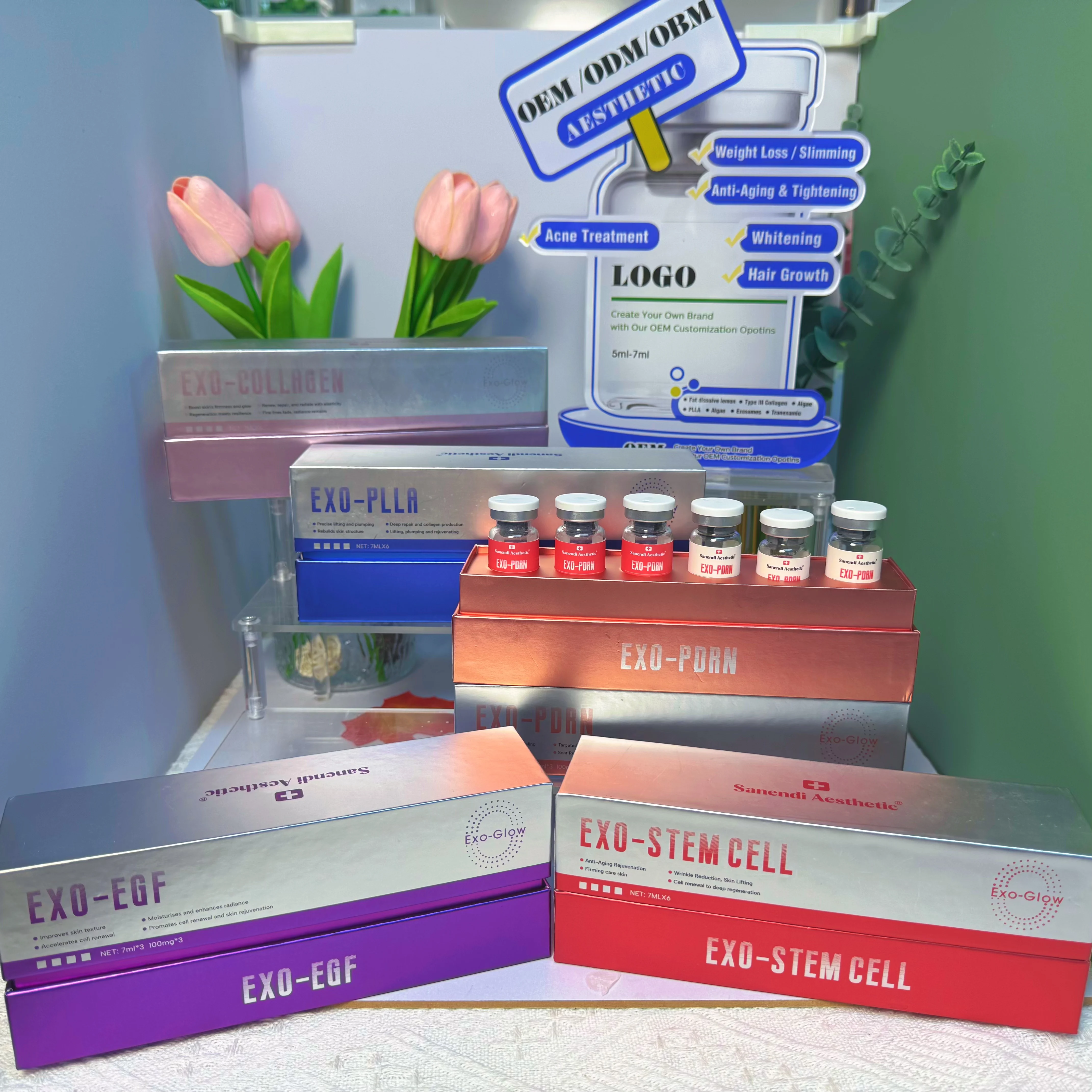 محلول توهج EXO الكوري لمشاكل الوجه: سائل مرطب ومرطب ومضاد للأكسدة والعناية بالبشرة والعناية بالبشرة