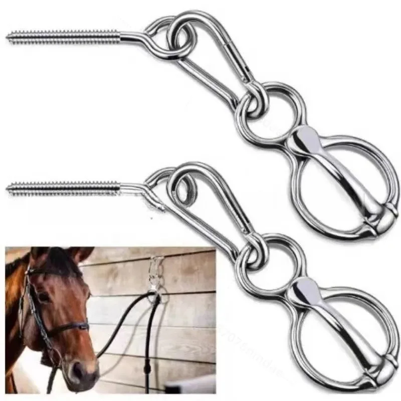 Stainless Steel Horse Bolt Buckle Anti Leash Ring Rope Slow Release Device Safety Quick Release Clip for Horse Riding