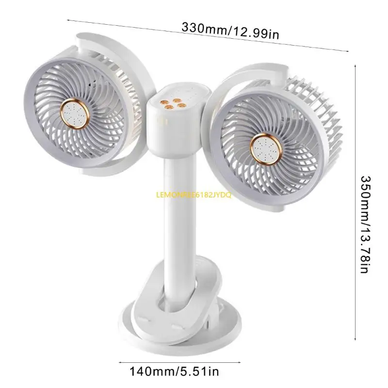 M7DF Двойной конец циркулирующий вентилятор USB Powered Desktop Fean вентилятор с регулируемым углом в спальне ночной светлый