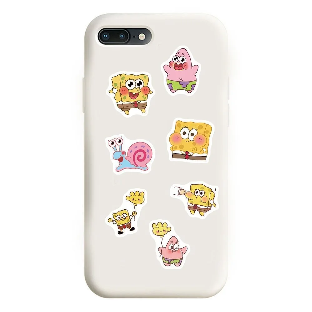 Pegatinas cuadradas de Bob Esponja con dibujos animados para niños, pegatinas decorativas creativas personalizadas, impermeables, juguete para niños, novedad de 2026