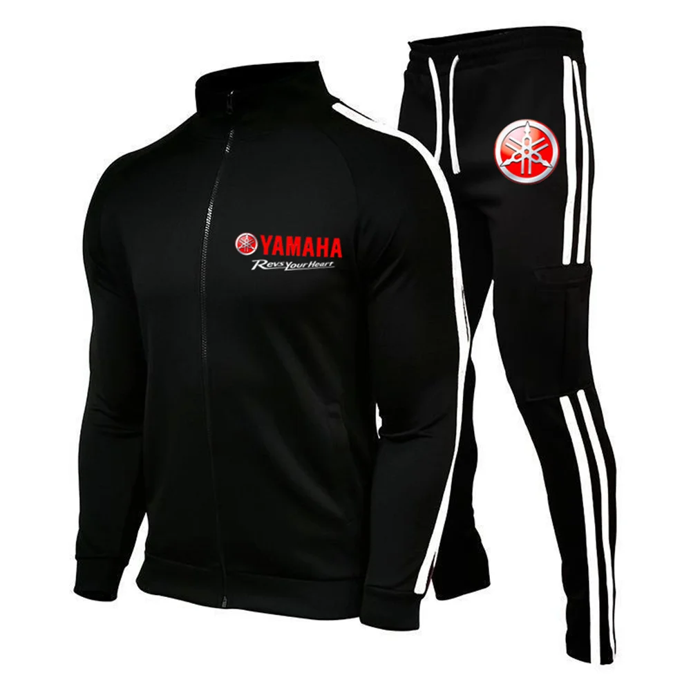 

2025 new Yamaha men's zipper sports suit, sports shirt and pants, sports clothing, running and fitness clothing