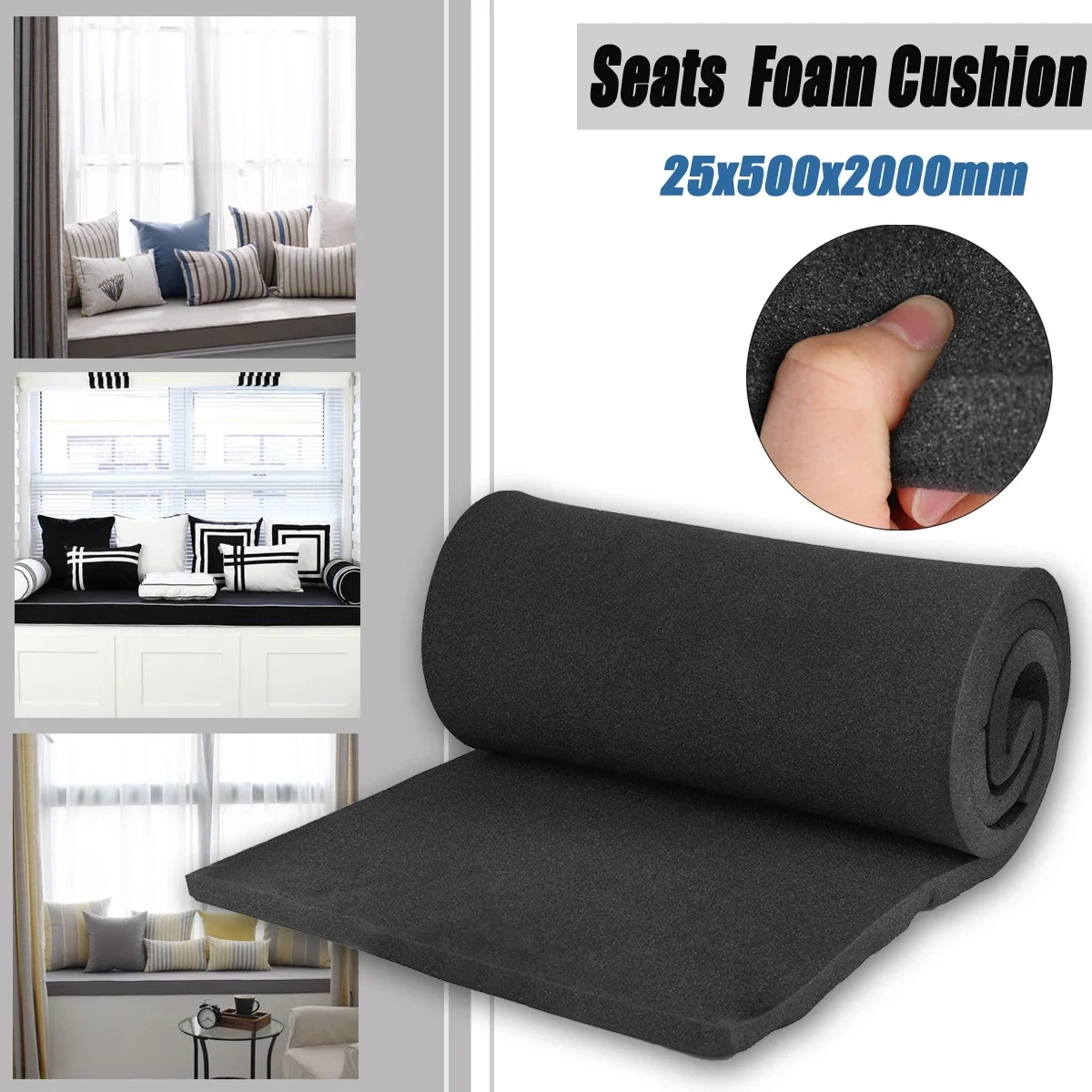 1pcs 200x50cm High Density Sofa Seat Foam Cushion Sheet Replacement Upholstery Pad Cushion Pad