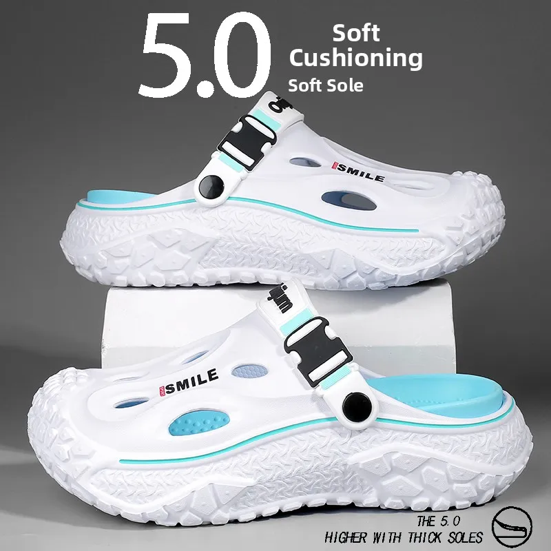 

Unisex Summer Outdoor Anti-Slip Thick Bottom Hole Hole Sandals Driving Dual-Purpose Casual Beach Slippers Wear-Resistant EVA