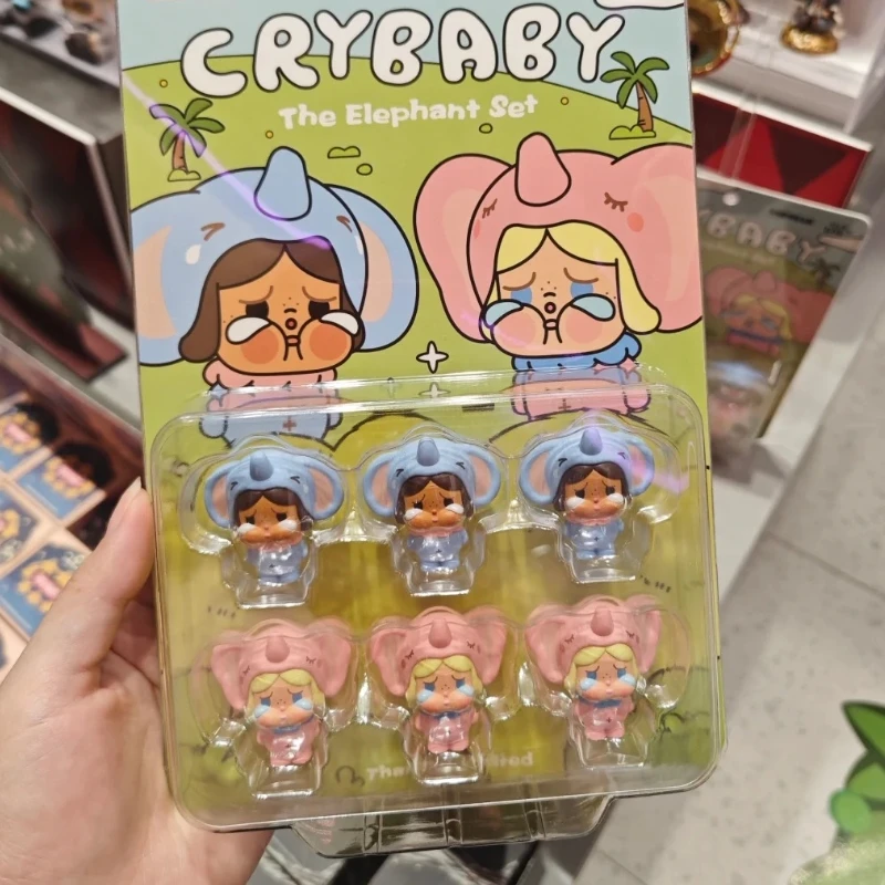 Original Crybaby Beans Baby The Elephant Set Moe Thailand Limited Mini Hand Version Anime Figure Mini Model Desktop Toys