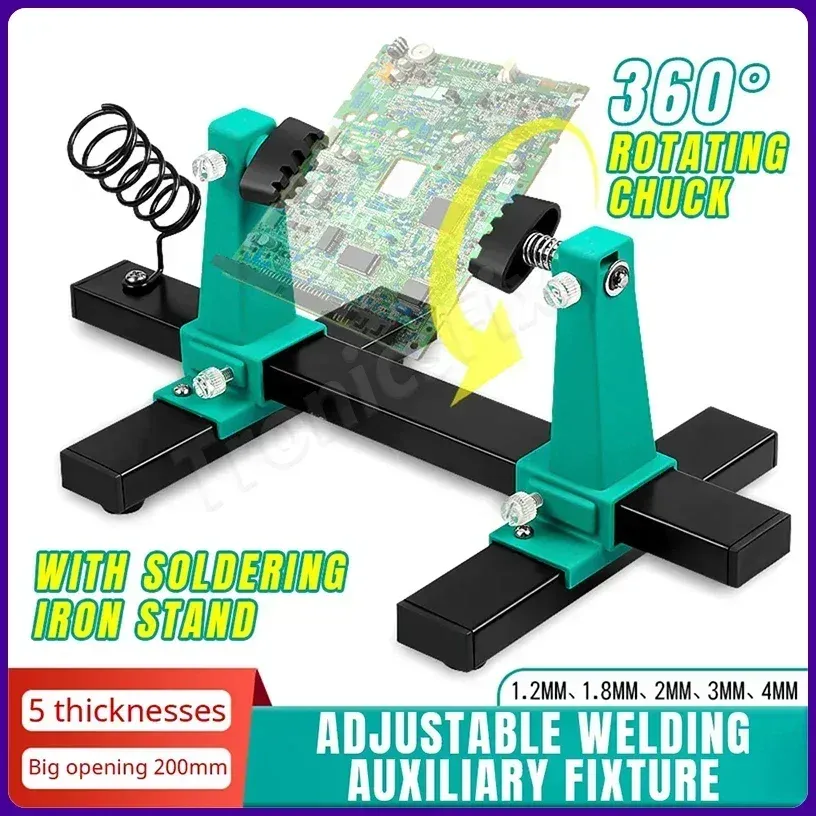  PCB Circuit Board Welding Disassembly Fixture Adjustable Motherboard Holder 360° Rotation Mainboard Clamp Soldering Iron Stand 