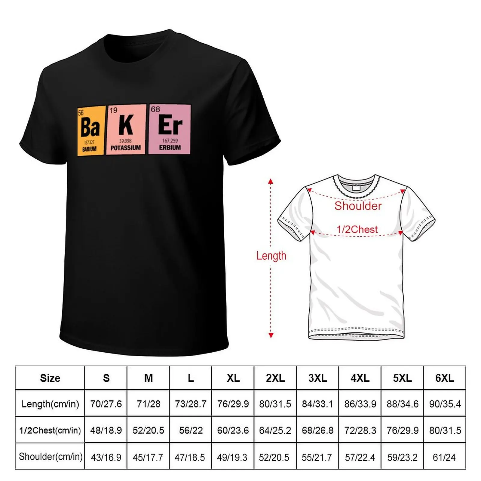 Baking Baker Periodic Table Chemistry Elements T-Shirt Soft Stretch Short Sleeve Top